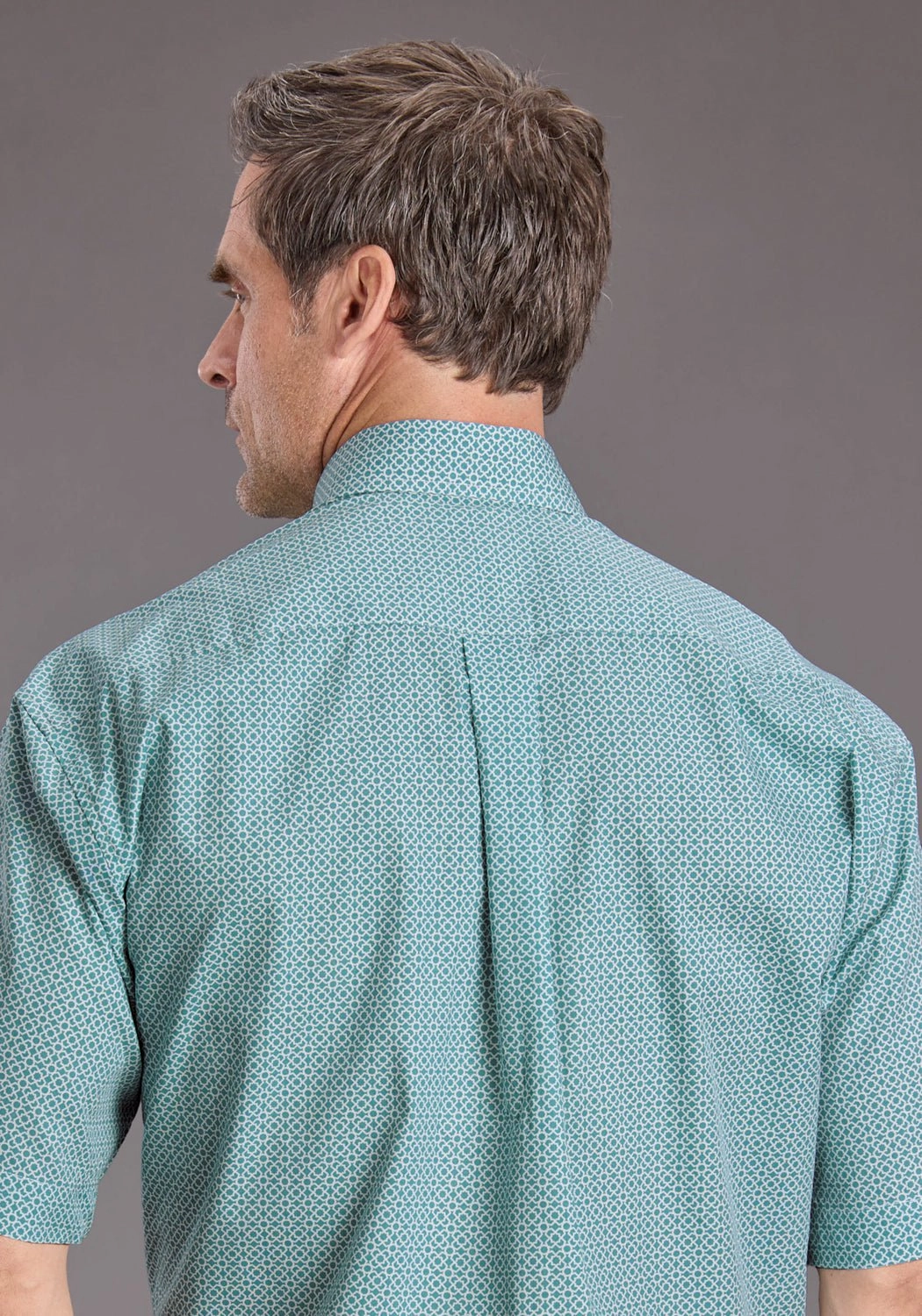 Functional Design Stetson Mens Mosaic Geo Turquoise 100% Cotton 1 Pkt S/S Shirt