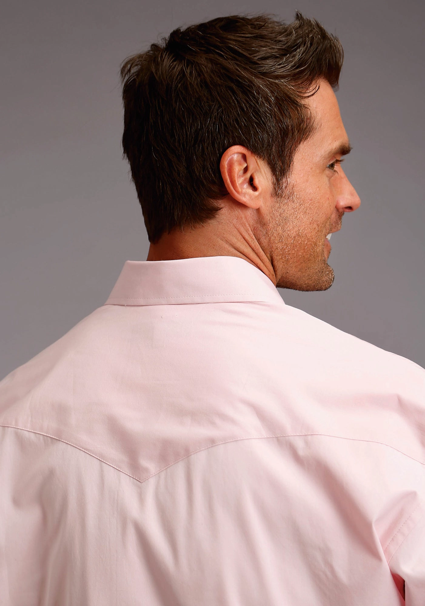 Ergonomic Sleeve Cut Subtle design Stetson Mens Pink 100% Cotton End on End L/S Shirt