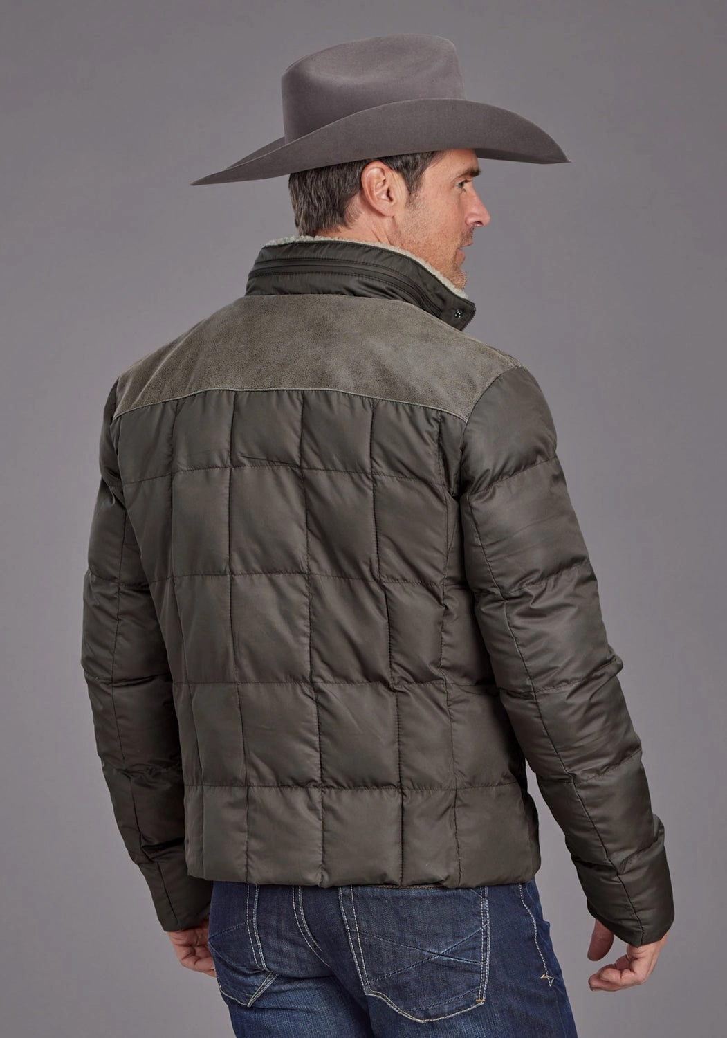 Stetson Mens Quilted Brown 100% Nylon Insulated Jacket Quick drying material Good Material