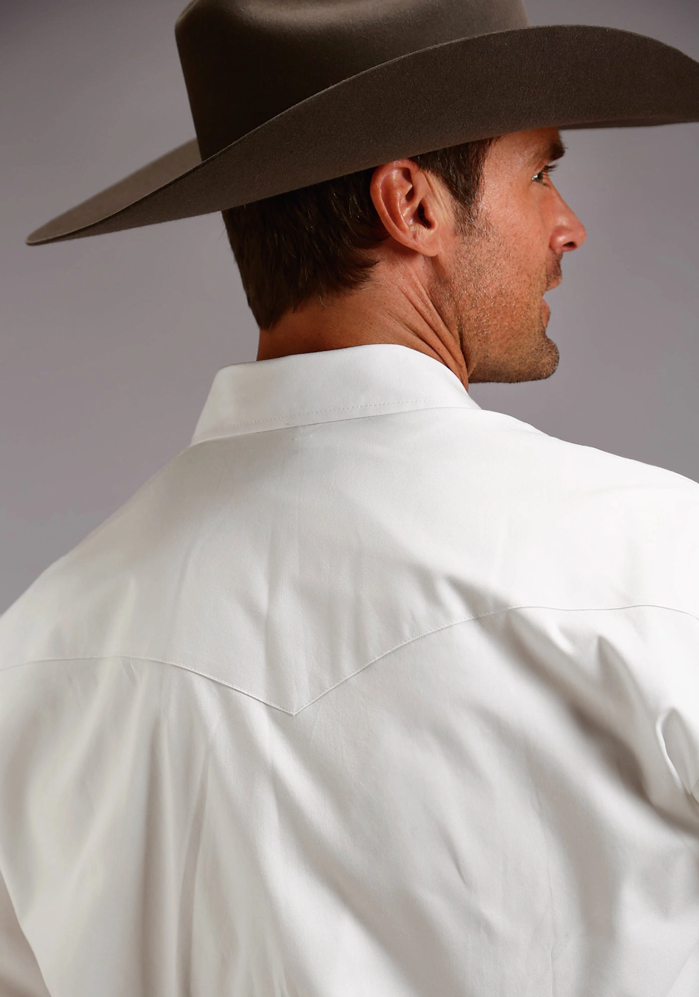 Stretchable Fabric Stetson Mens White 100% Cotton Pinpoint Oxford L/S Shirt