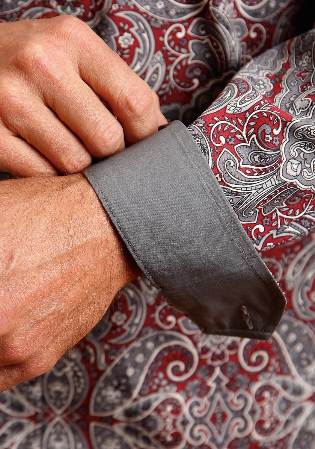 Travel-friendly Nautical Look Stetson Mens Wine 100% Cotton Medallion Paisley BD L/S 1 Pocket Shirt