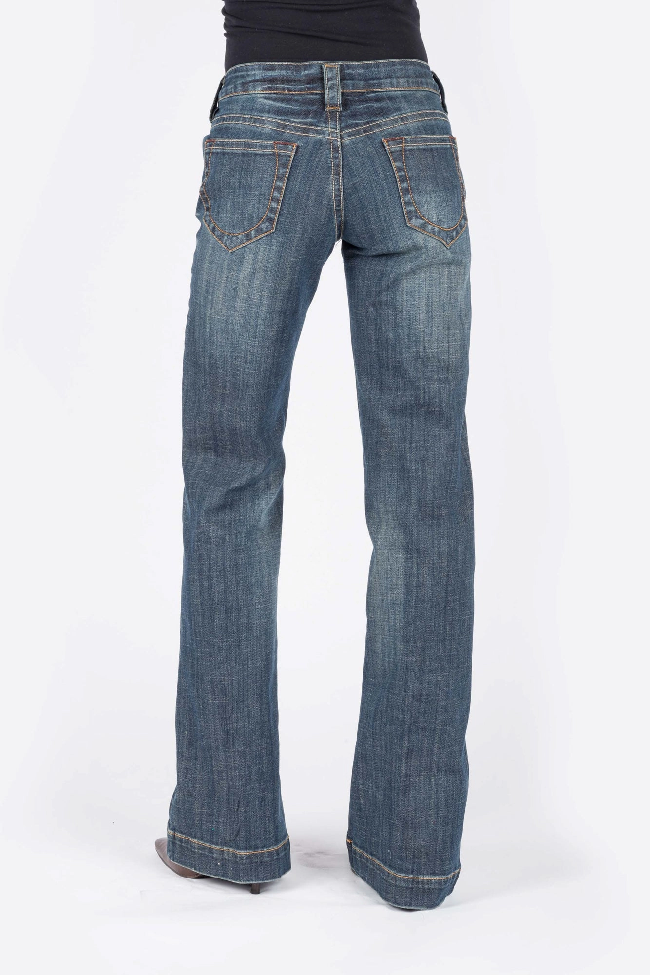 Relaxed Style Bold No Fuss Wear Stetson Womens 214 City Stitched Circle Blue Cotton Blend Jeans