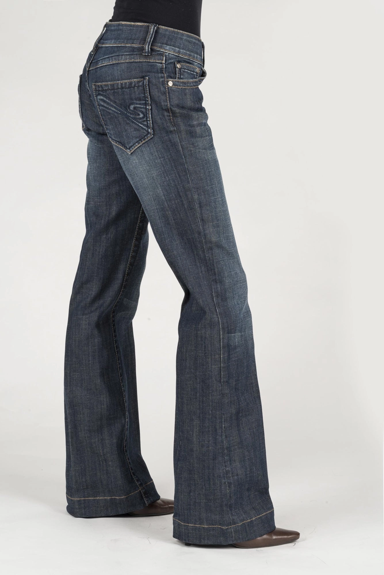 Stetson Womens 214 Fit S Trouser Blue Cotton Blend Jeans Modern Straight Leg Ever Versatile