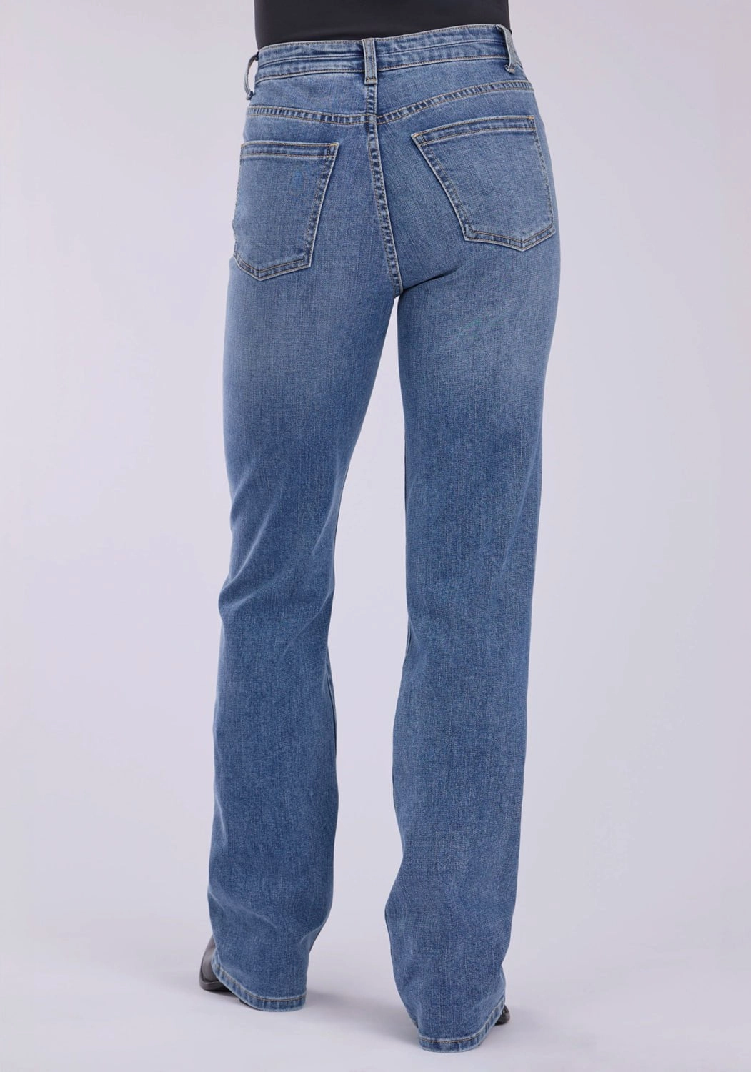 Stetson Womens 915 High Rise Plain Back Blue Cotton Blend Jeans Beach Day Modern light feel