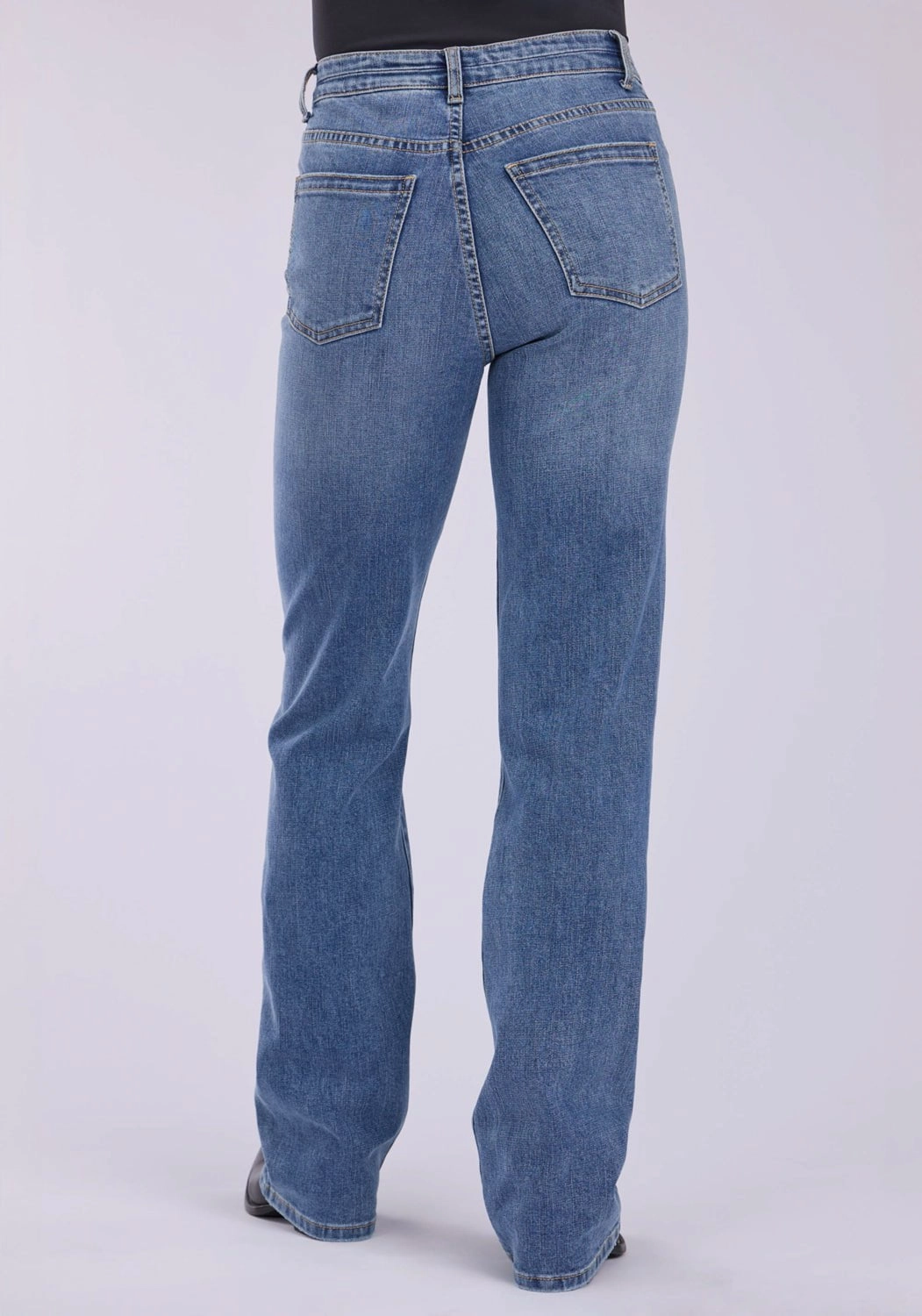 Travel Light Stetson Womens 915 High Rise Plain Back Blue Cotton Blend Jeans