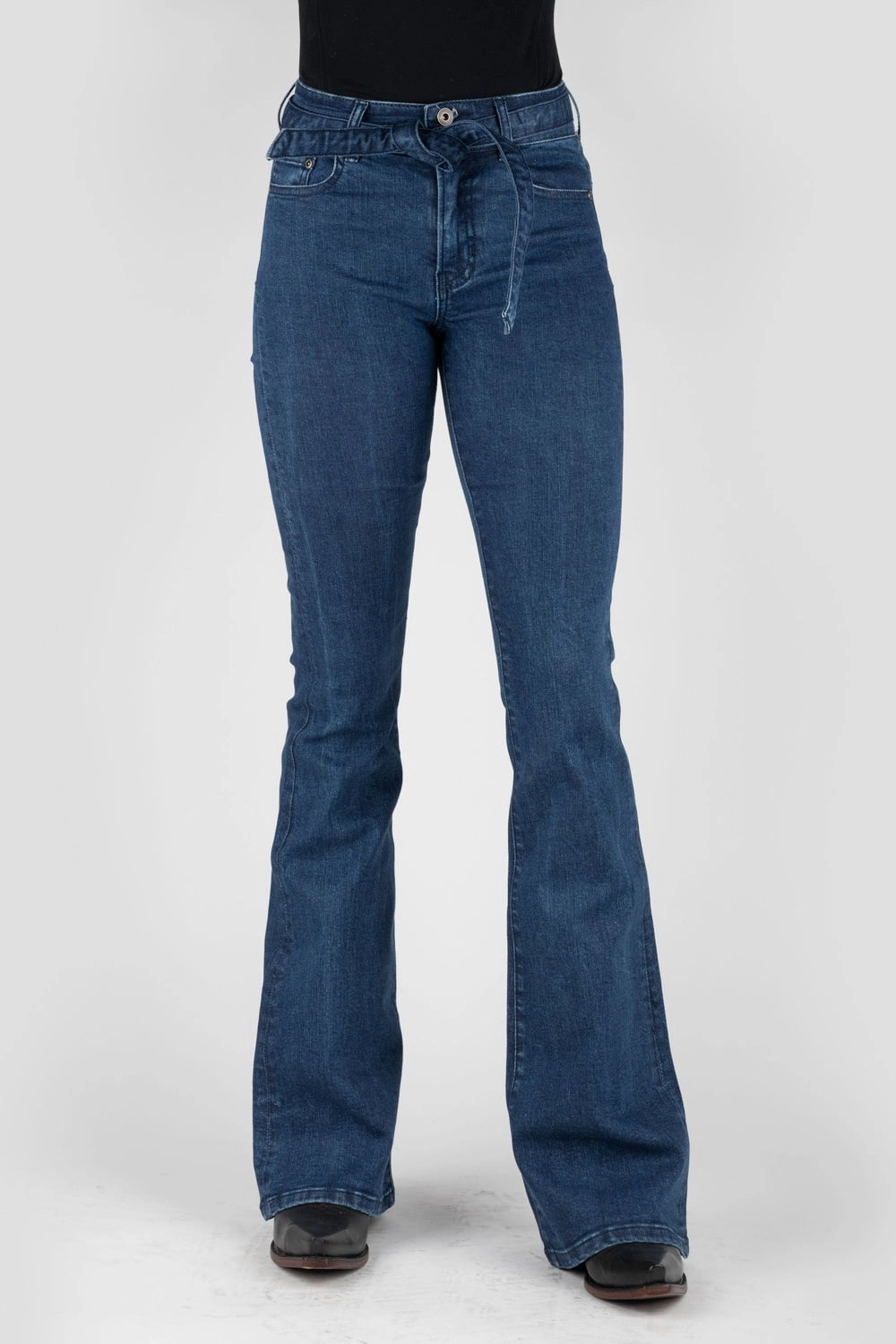 Anytime Wear Date Night Sustainable Stetson Womens 921 High Waist Plain Blue Cotton Blend Jeans