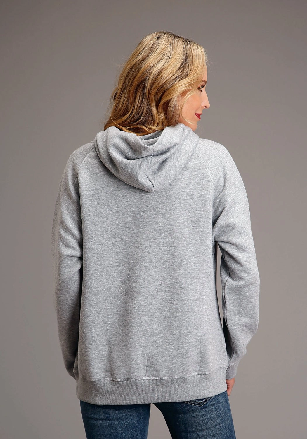 Stetson Womens Chain Stitch Grey Cotton Blend Hoodie Ultra Lightweight Design Noise Reduced Fabrics