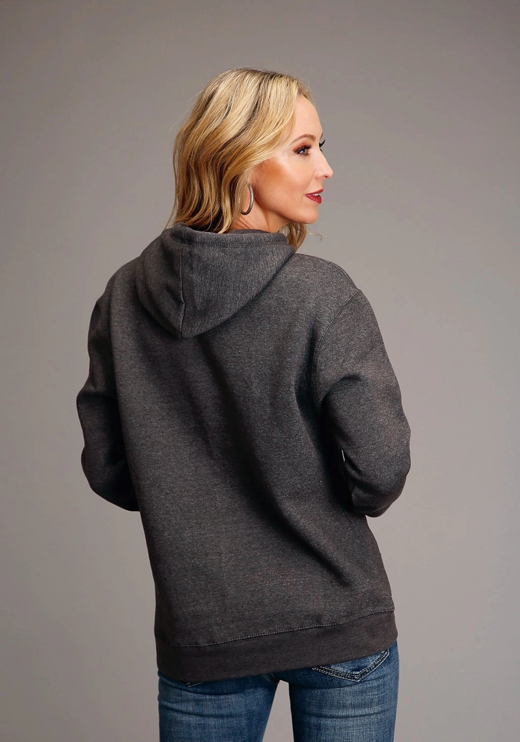 Effortless knitwear Comfortable Knitwear Stetson Womens Graphite Grey Cotton Blend Crest Logo Hoodie