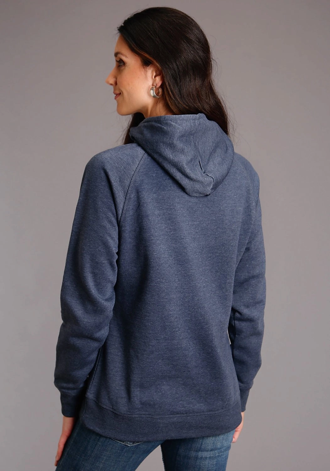 Compression Fit Technology Stetson Womens Heather Navy Cotton Blend American Spirit Hoodie