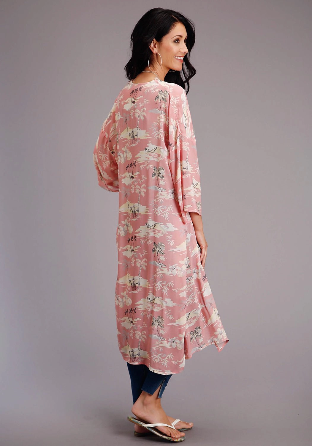 Stetson Womens Pink Viscose Beach Ride Kimono Cardigan Trendy Appeal Odor Resistant