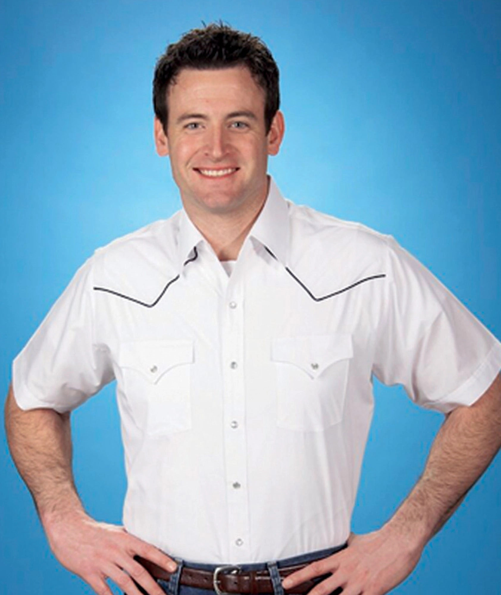 Youthful Appeal Hypoallergenic Lining Ely & Walker Mens Solid White Western Shirt S/S Poly/Cotton