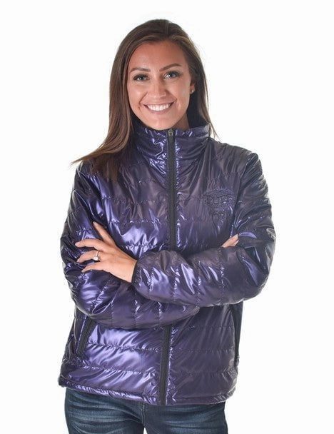 Urban Fit Look Everyday Active Style Cowgirl Tuff Womens Horizontal Midweight Purple 100% Polyester Softshell Jacket