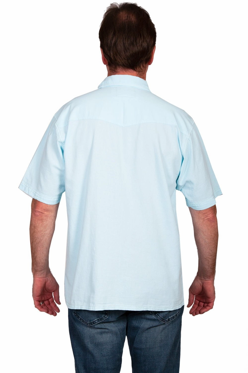 Scully Mens Aqua Sky 100% Cotton Tonal Tropical S/S Shirt All day wearability Dinner Date
