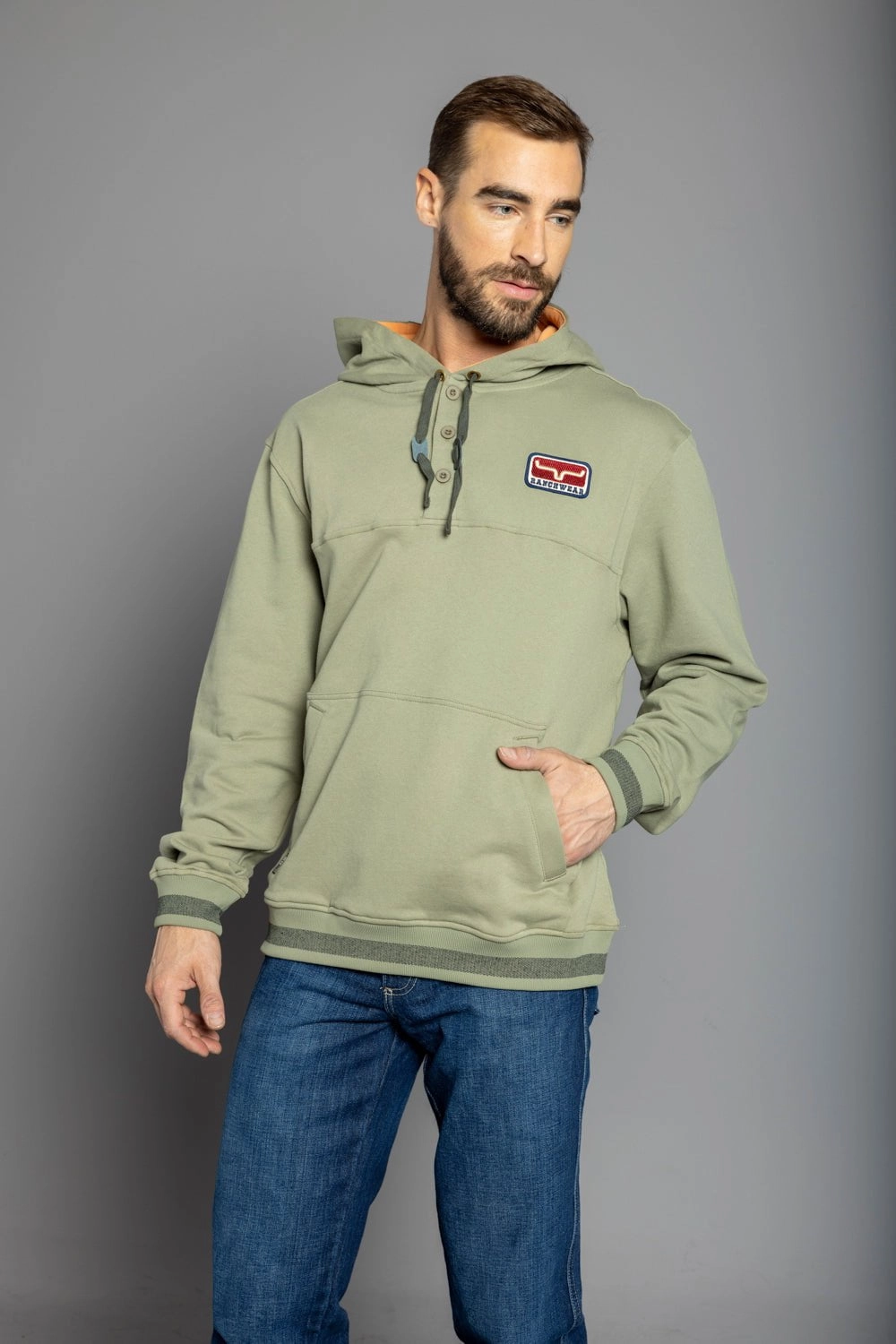 Wet Wicking Essential Style Kimes Ranch Mens Ranch Ready Sage 100% Cotton Hoodie