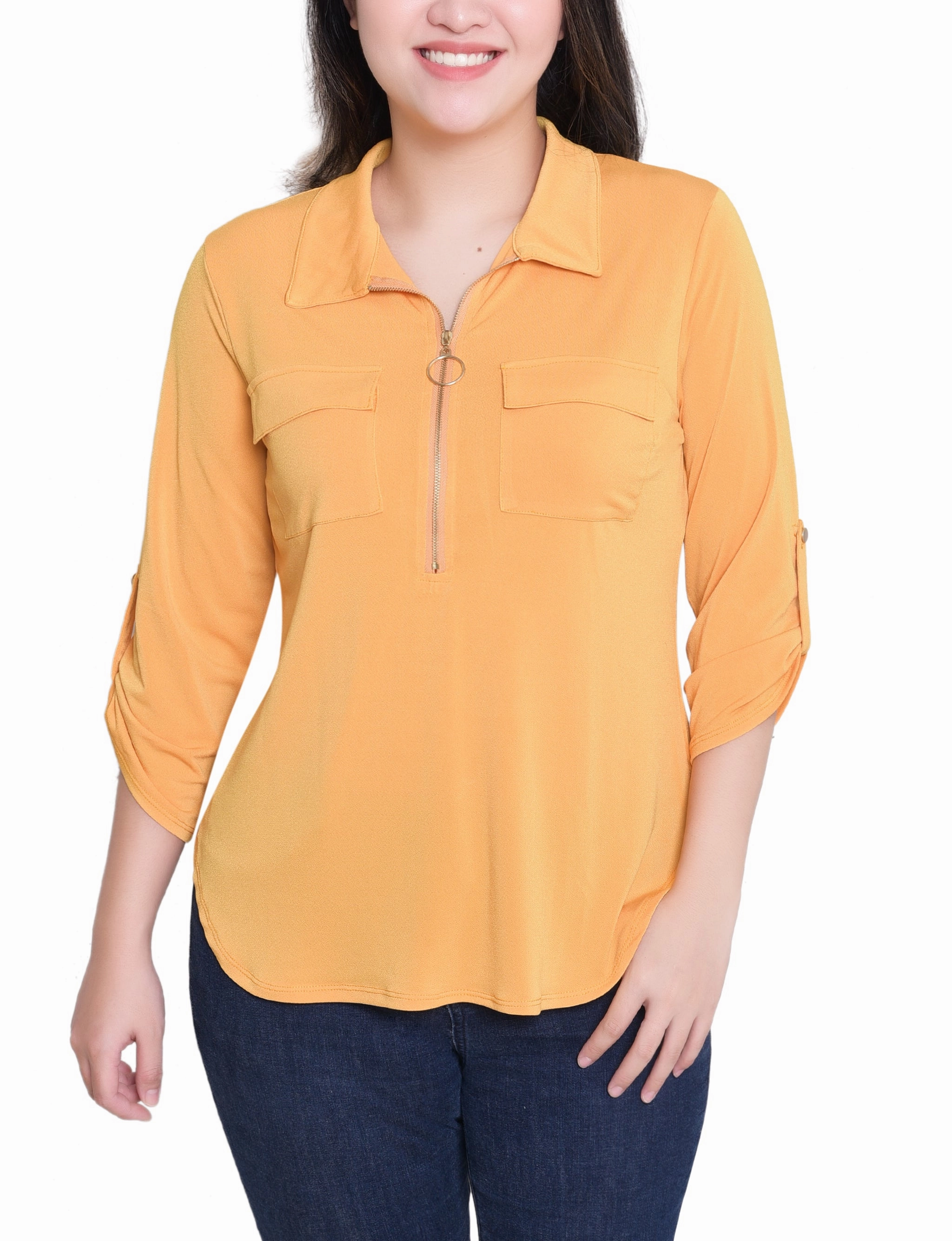 3/4 Roll Tab Zip Front Top Eco Friendly Dye Grid Back Panel