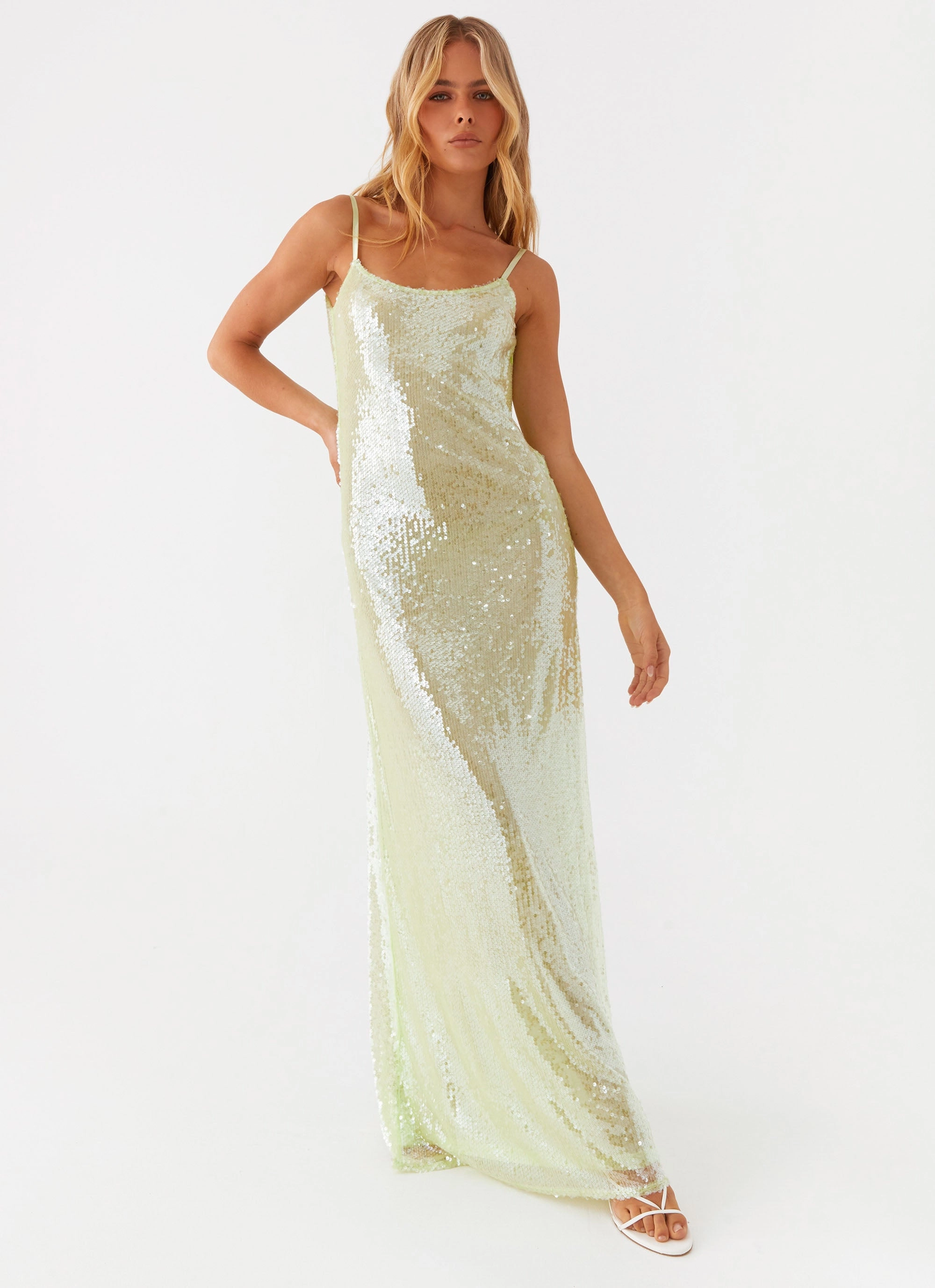 Sophisticated Fit Higher Level Sequin Maxi Dress - Mint