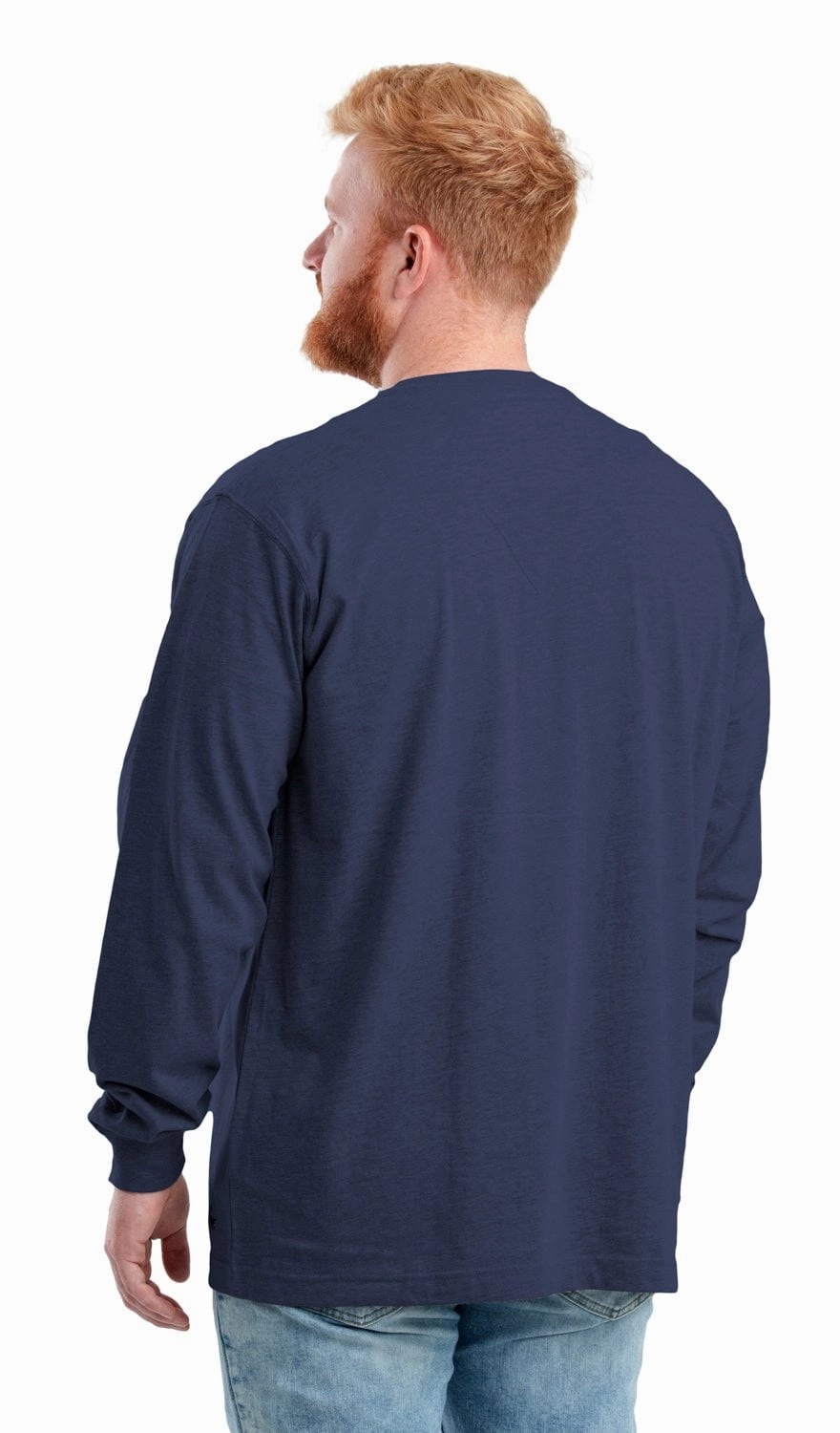 Berne Mens Navy Cotton Blend Heavyweight Henley L/S Athletic Look Contemporary Fashion