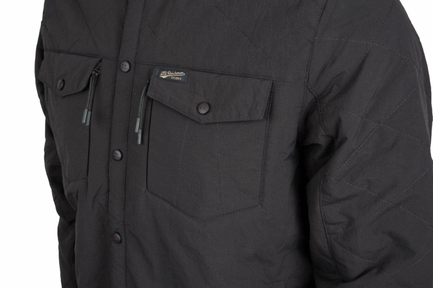 STS Ranchwear Mens Beckett Gray 100% Nylon Softshell Jacket Compressed Packing Design Recycled Material Construction