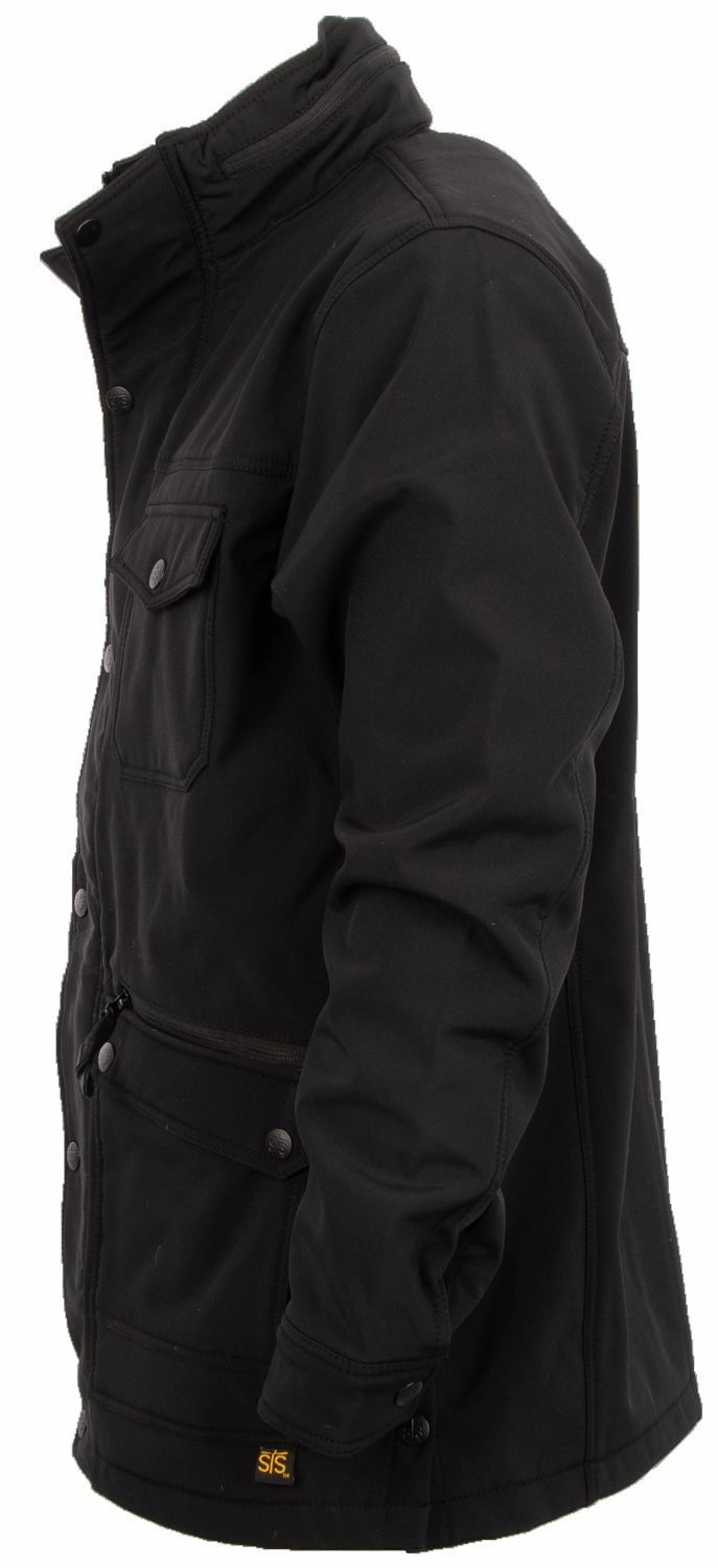 Clean Jacket Detail STS Ranchwear Mens Brazos II Black Polyester Softshell Jacket