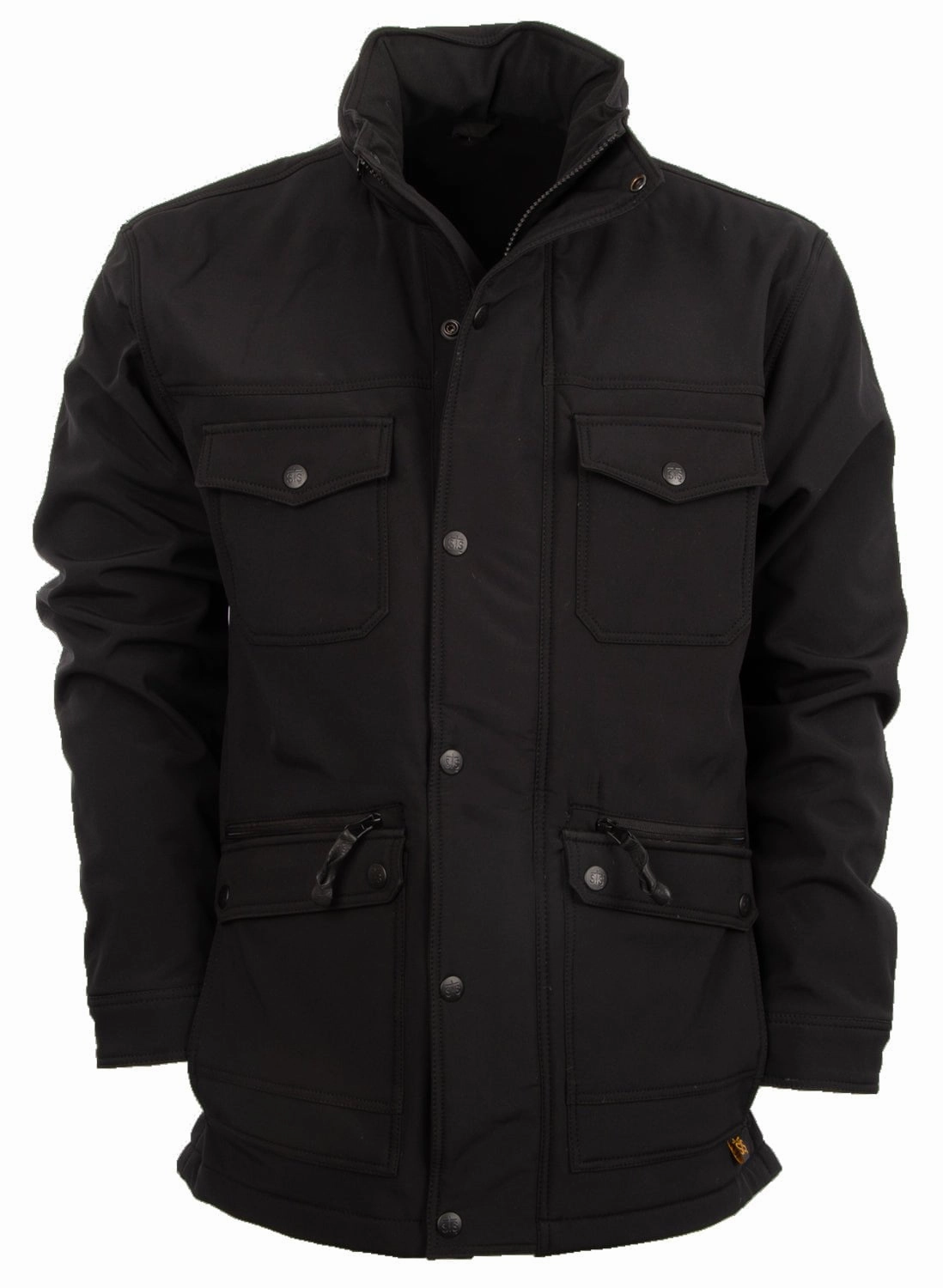 STS Ranchwear Mens Brazos II Black Polyester Softshell Jacket Detachable Components Puffer Design