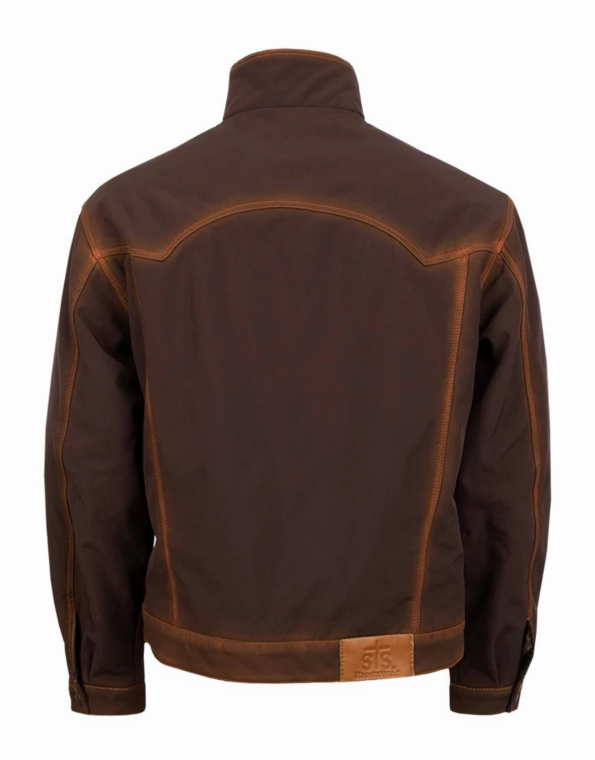 STS Ranchwear Mens Brumby Enzyme Brown 100% Polyester Denim Cut Softshell Jacket Good Material