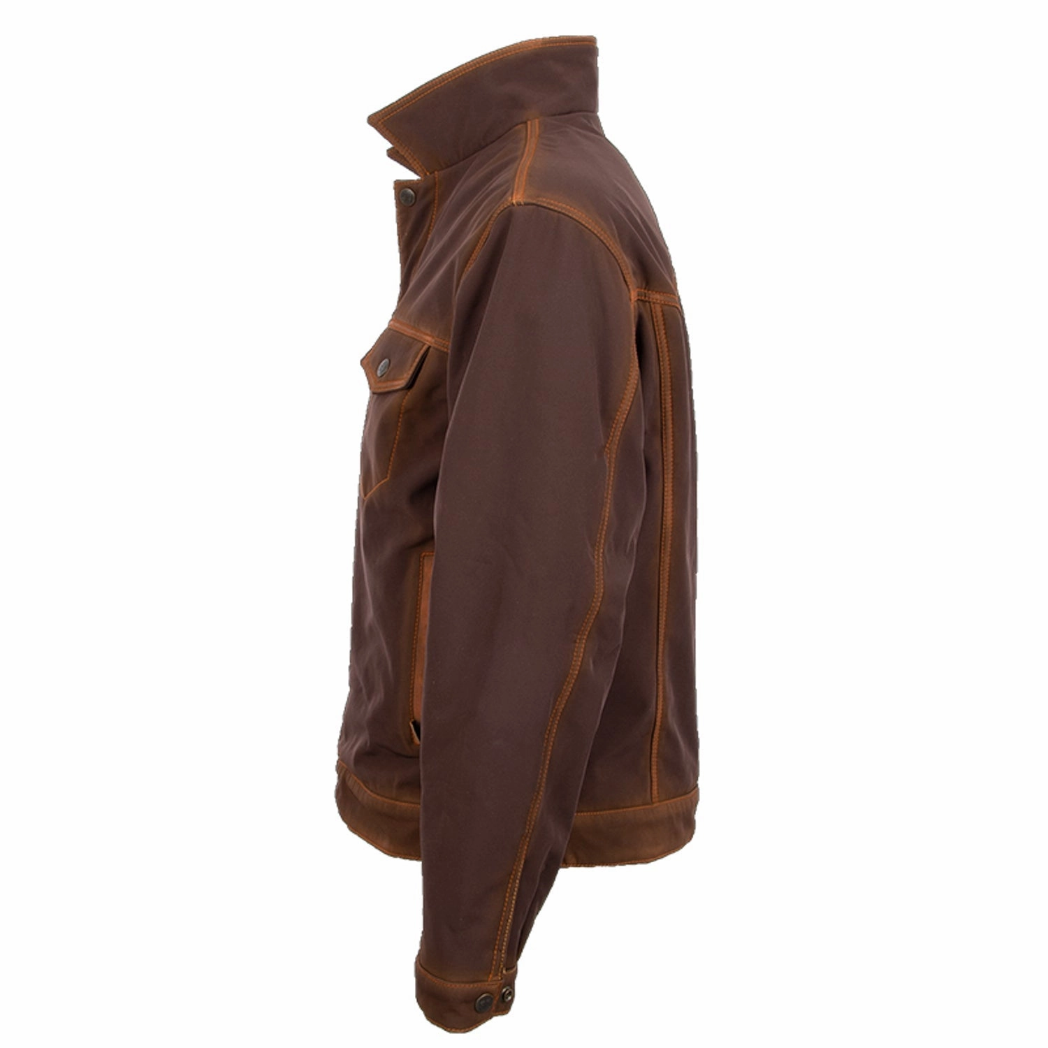 STS Ranchwear Mens Brumby Enzyme Brown 100% Polyester Denim Cut Softshell Jacket Daily Wear