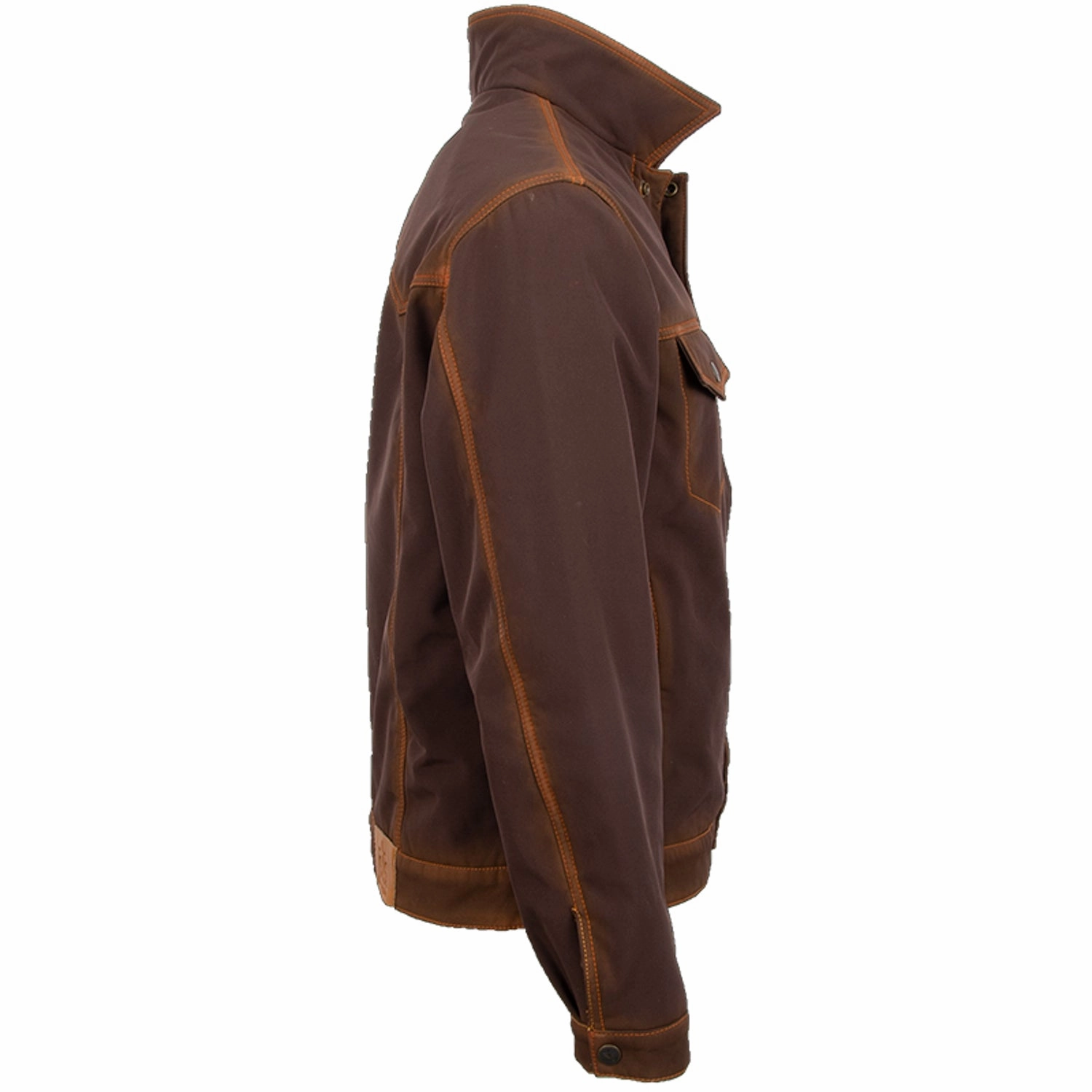 STS Ranchwear Mens Brumby Enzyme Brown 100% Polyester Denim Cut Softshell Jacket Polished Casual