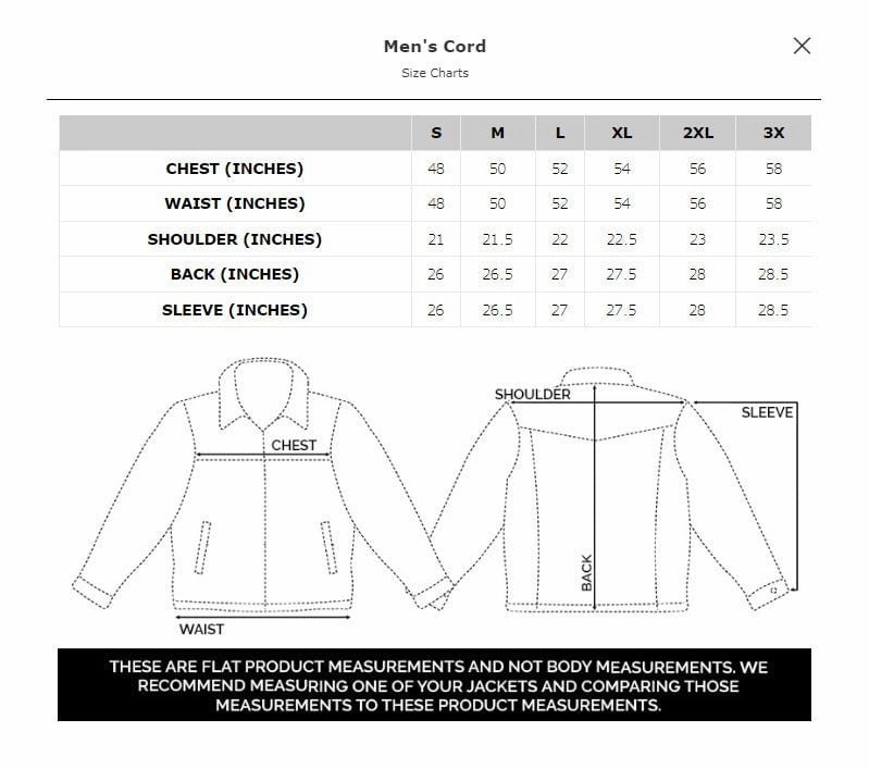 Strong Stitches STS Ranchwear Mens Cord Navy Cotton Blend Cotton Jacket