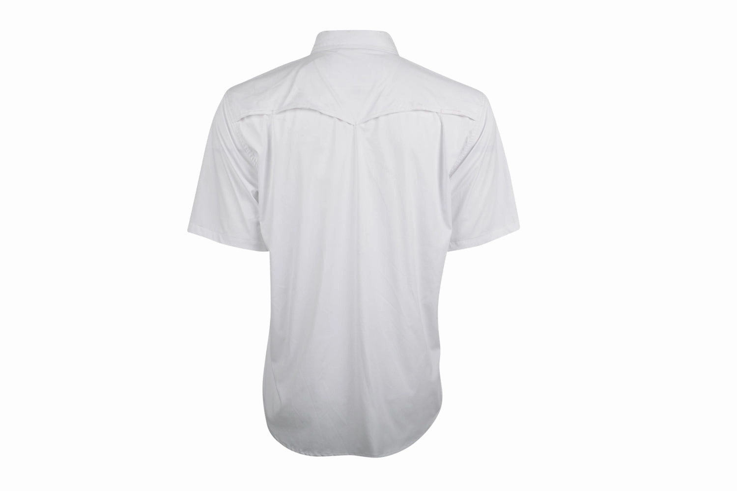 High Neck Runway Inspired STS Ranchwear Mens Fischer Performance White Nylon/Spandex L/S Shirt