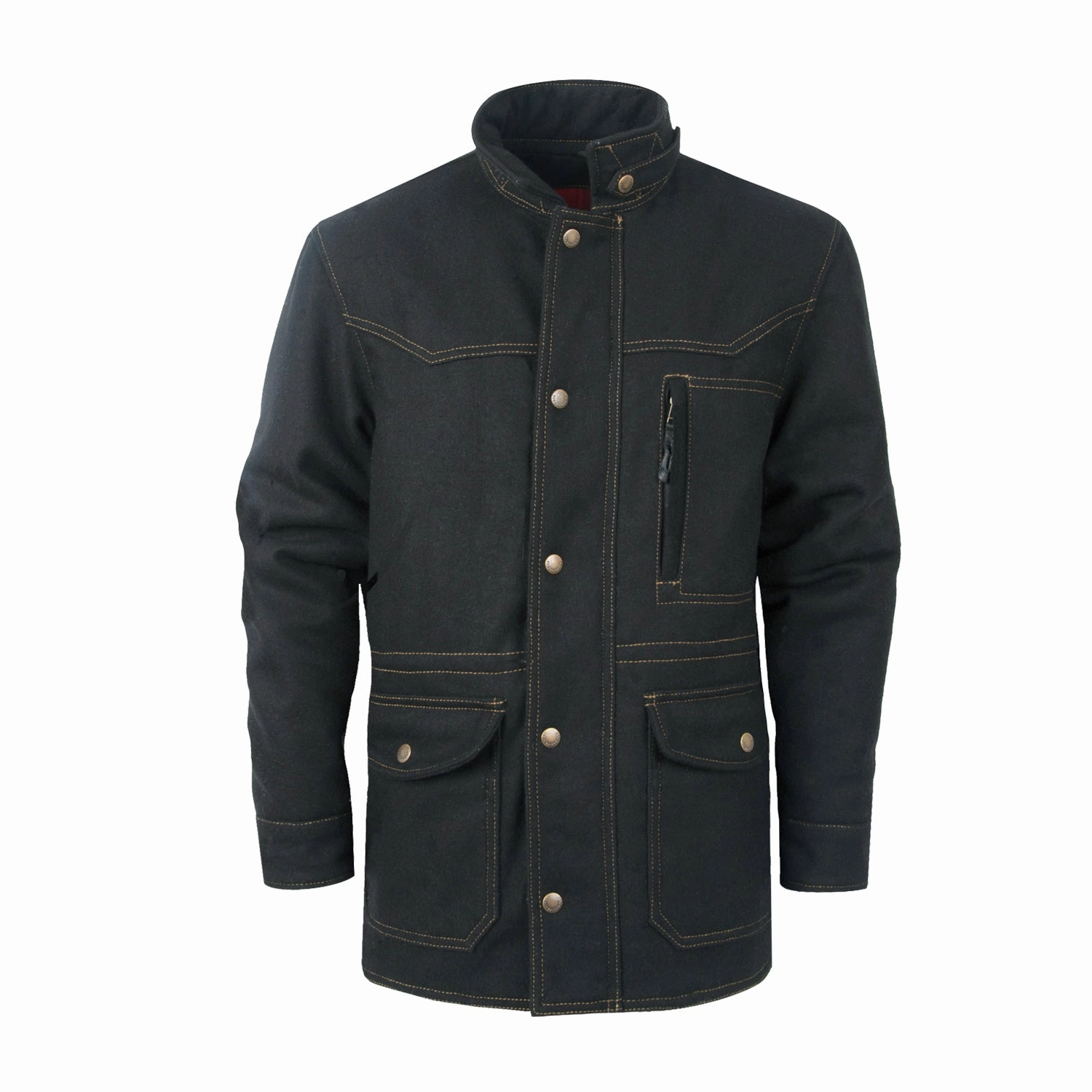 Mesh Lining EasyClean Coating STS Ranchwear Mens Grandale Black 100% Wool Chore Jacket