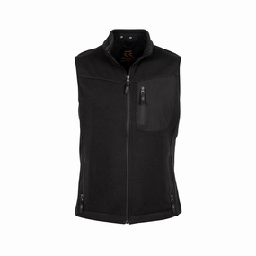 STS Ranchwear Mens Lane Black 100% Polyester Fleece Vest Clean Minimal Look