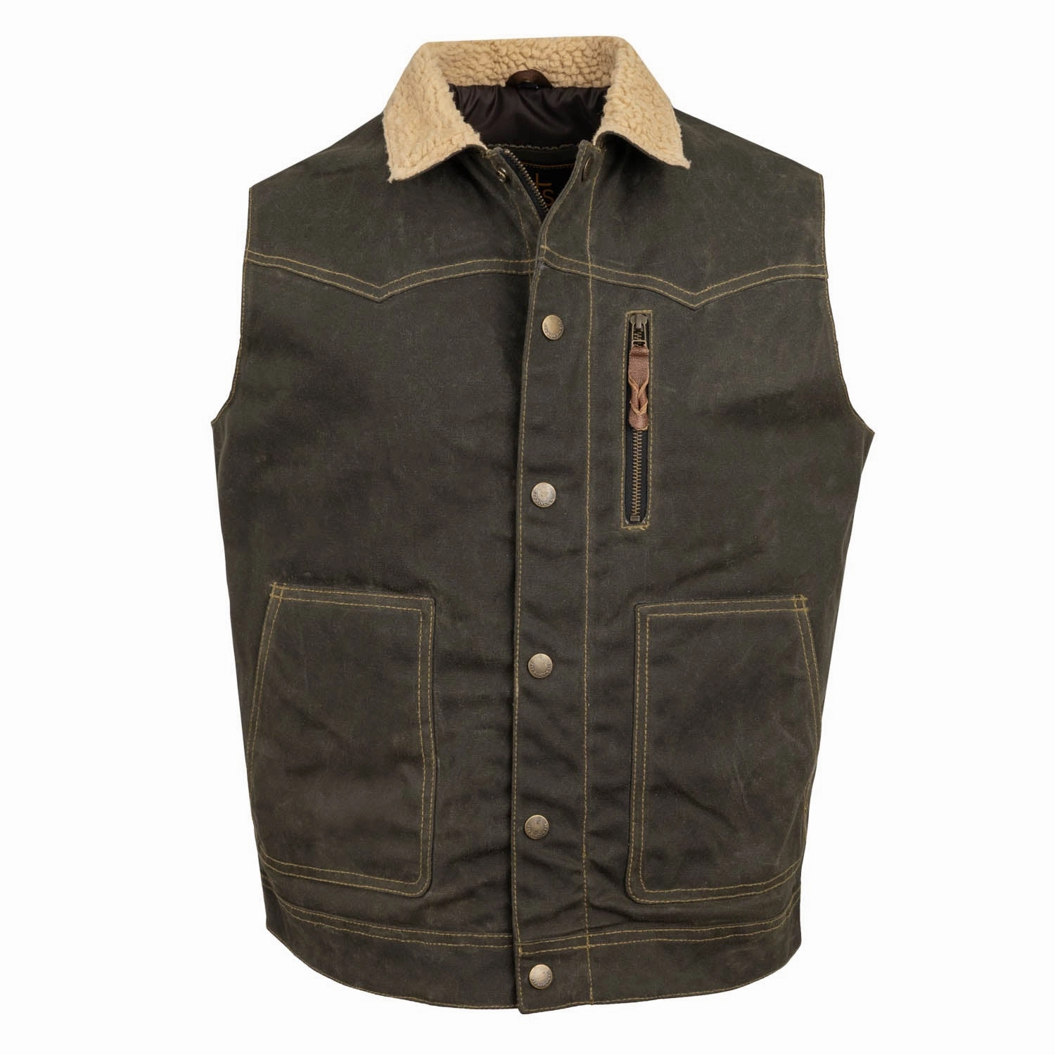 Elegant Evening Modular Attachment System STS Ranchwear Mens Owen Waxed Canvas Olive 100% Cotton Cotton Vest