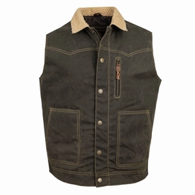 Elegant Evening Modular Attachment System STS Ranchwear Mens Owen Waxed Canvas Olive 100% Cotton Cotton Vest