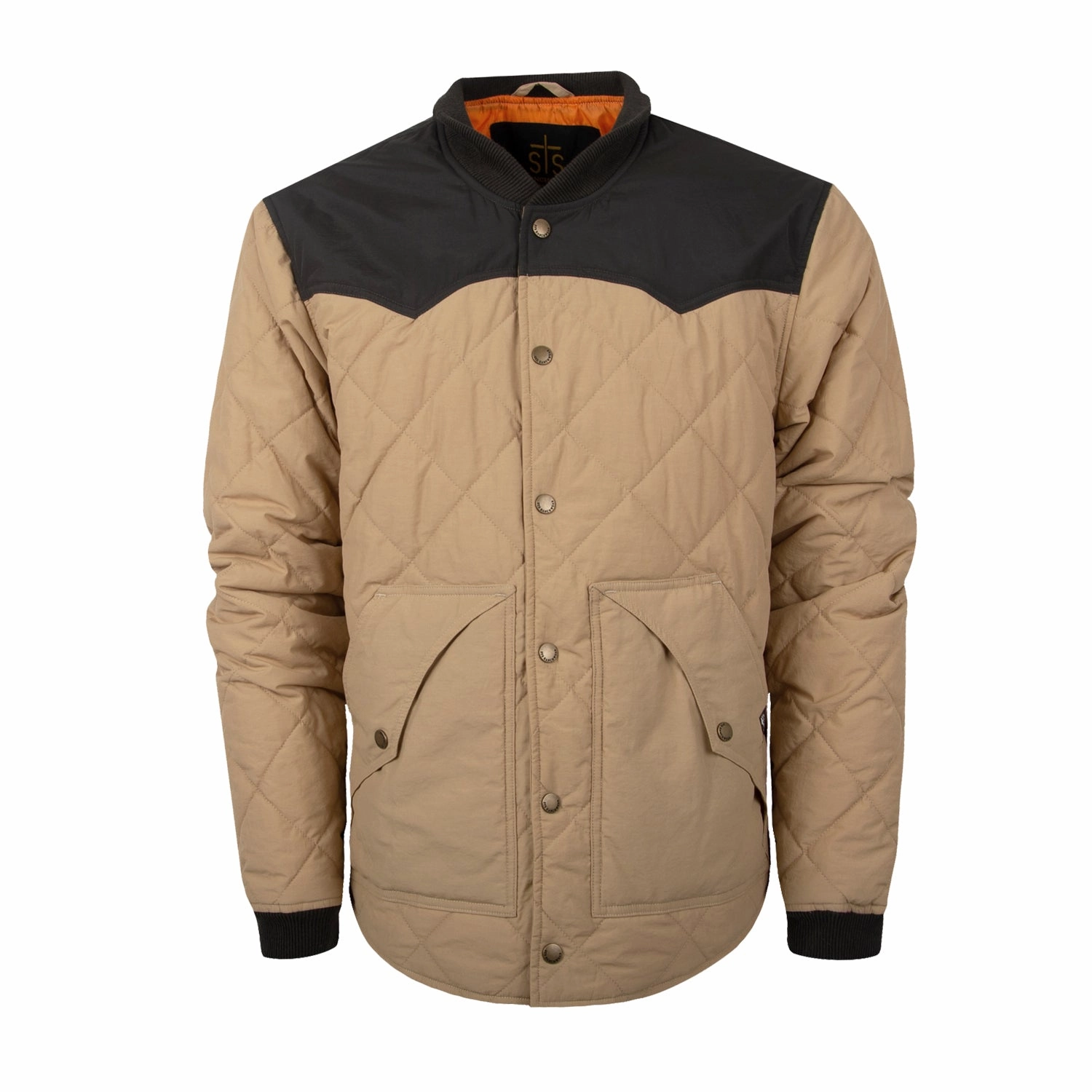 STS Ranchwear Mens Pagosa Khaki Cotton Blend Cotton Jacket Easy Care Fabric Flexible Waistband