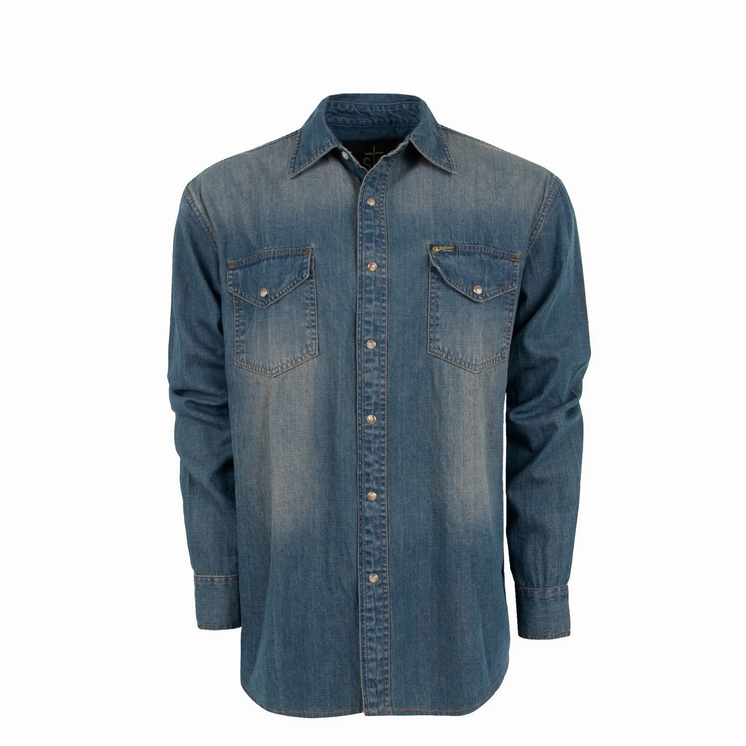STS Ranchwear Mens Parker Denim 100% Cotton L/S Shirt Active Wear