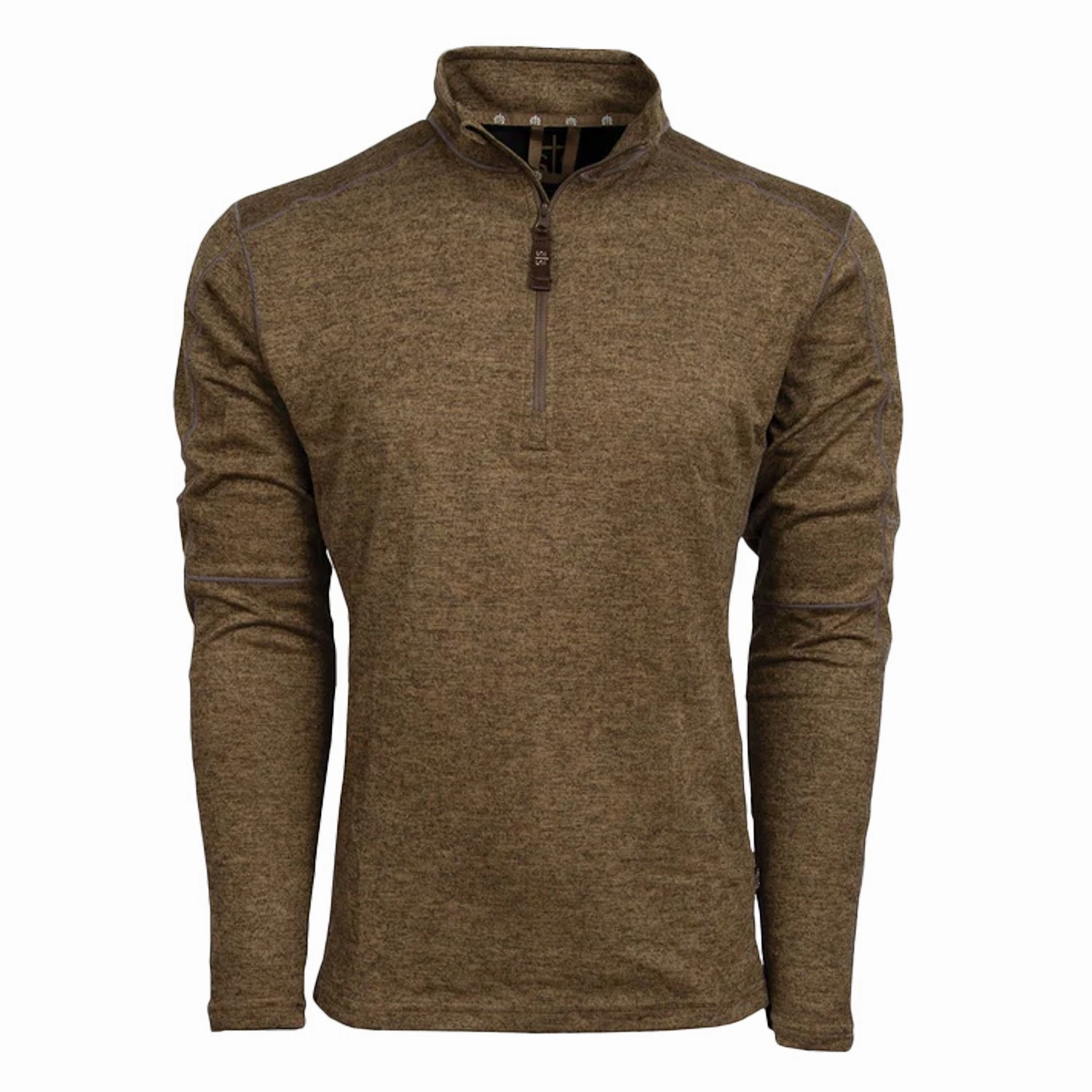Versatile Style STS Ranchwear Mens Quarter Zip Chocolate Polyester Pullover Sweater