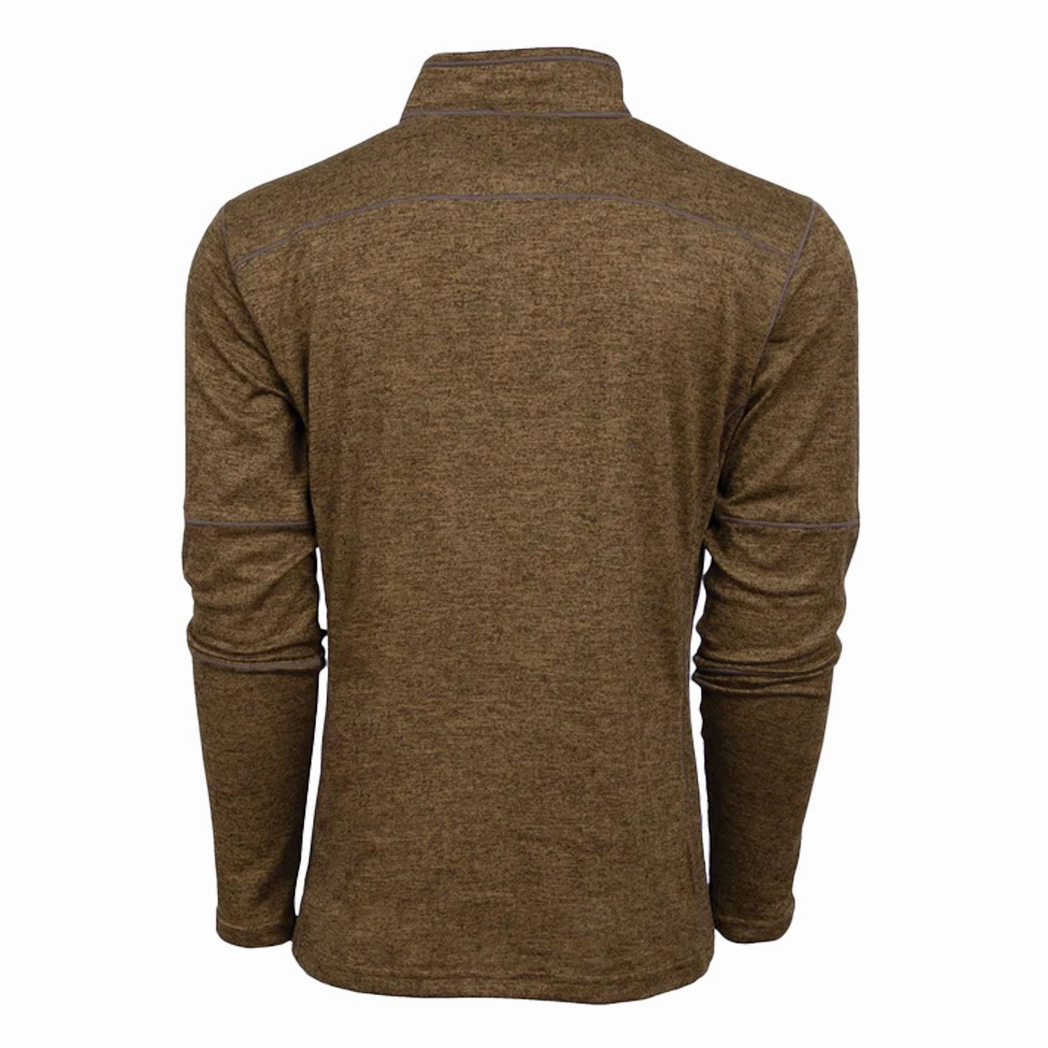 STS Ranchwear Mens Quarter Zip Chocolate Polyester Pullover Sweater Subtle Details Raw edge
