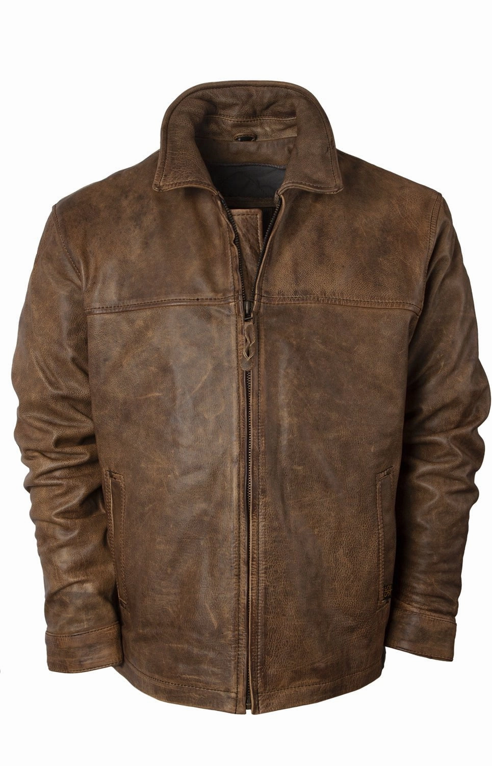 Thick Fabric STS Ranchwear Mens Rifleman Chestnut Leather Leather Jacket