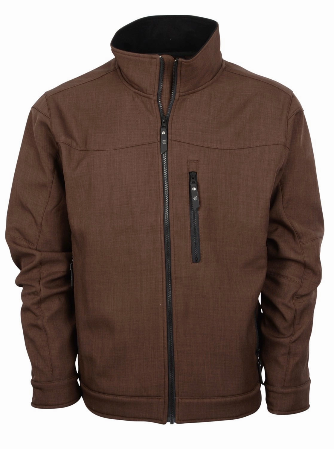 STS Ranchwear Mens Slack Heather Brown 100% Polyester Softshell Jacket BreathableLining Moisture Wicking Material