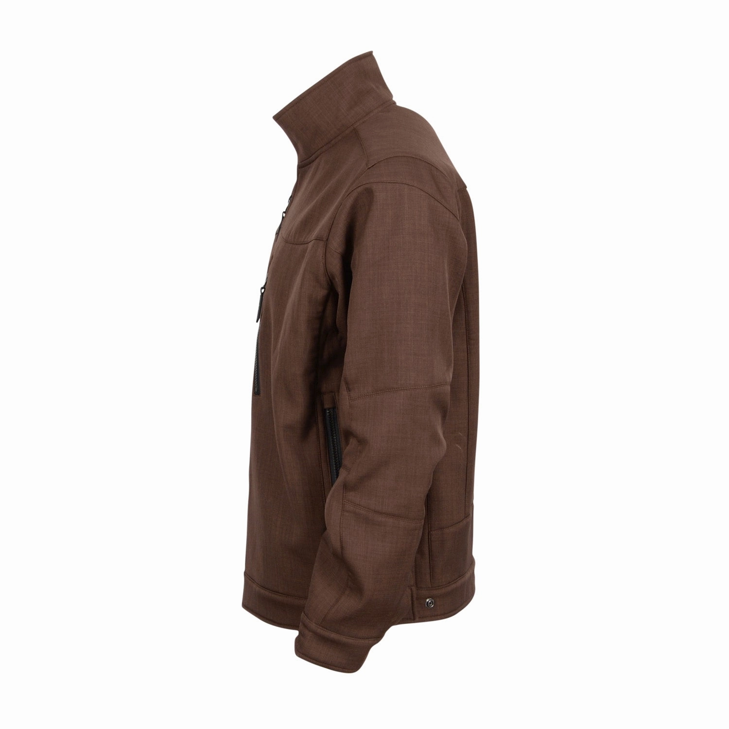 STS Ranchwear Mens Slack Heather Brown 100% Polyester Softshell Jacket MoistureWickingTechnology Friction Resistant