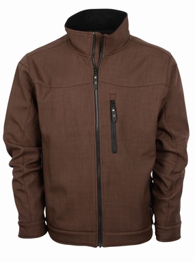 STS Ranchwear Mens Slack Heather Brown 100% Polyester Softshell Jacket BreathableLining Moisture Wicking Material