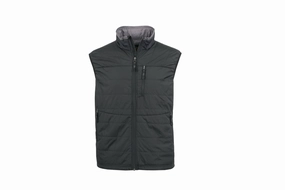 STS Ranchwear Mens Sterling Black/Grey 100% Polyester Softshell Vest Noise Free Movement Windproof Cuffs