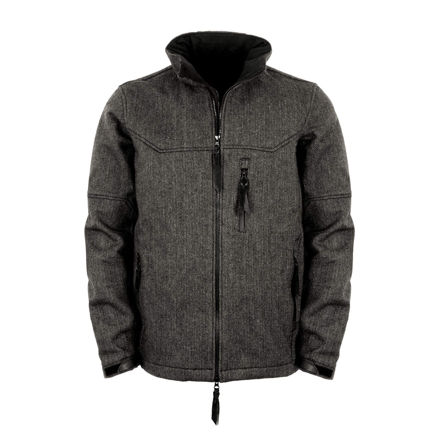 STS Ranchwear Mens Stone Black Tweed Wool Blend Softshell Jacket Aramid Fiber Reinforcement Down Stuffed