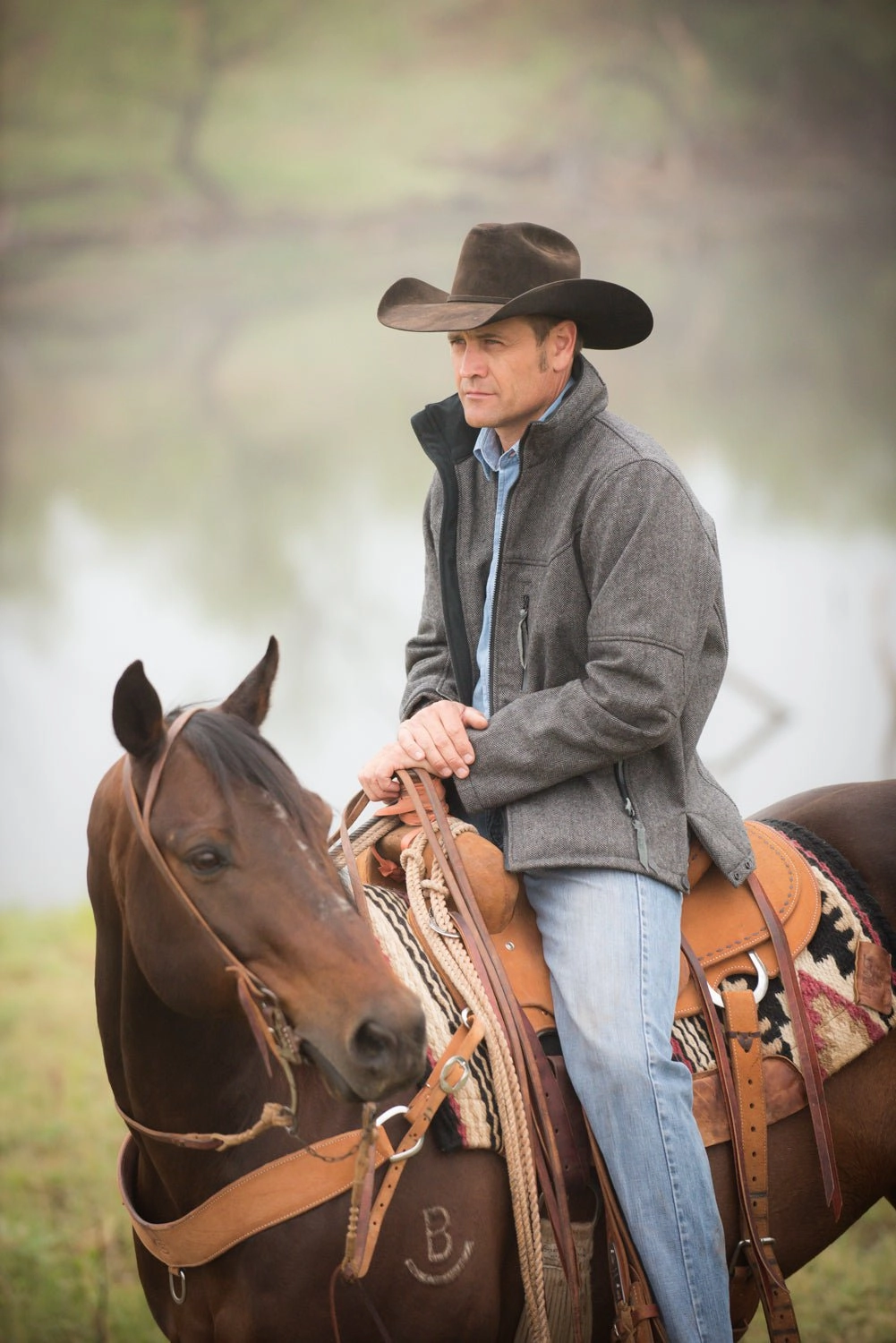 Adventure Day Look Elastic hem STS Ranchwear Mens Stone Black Tweed Wool Blend Softshell Jacket