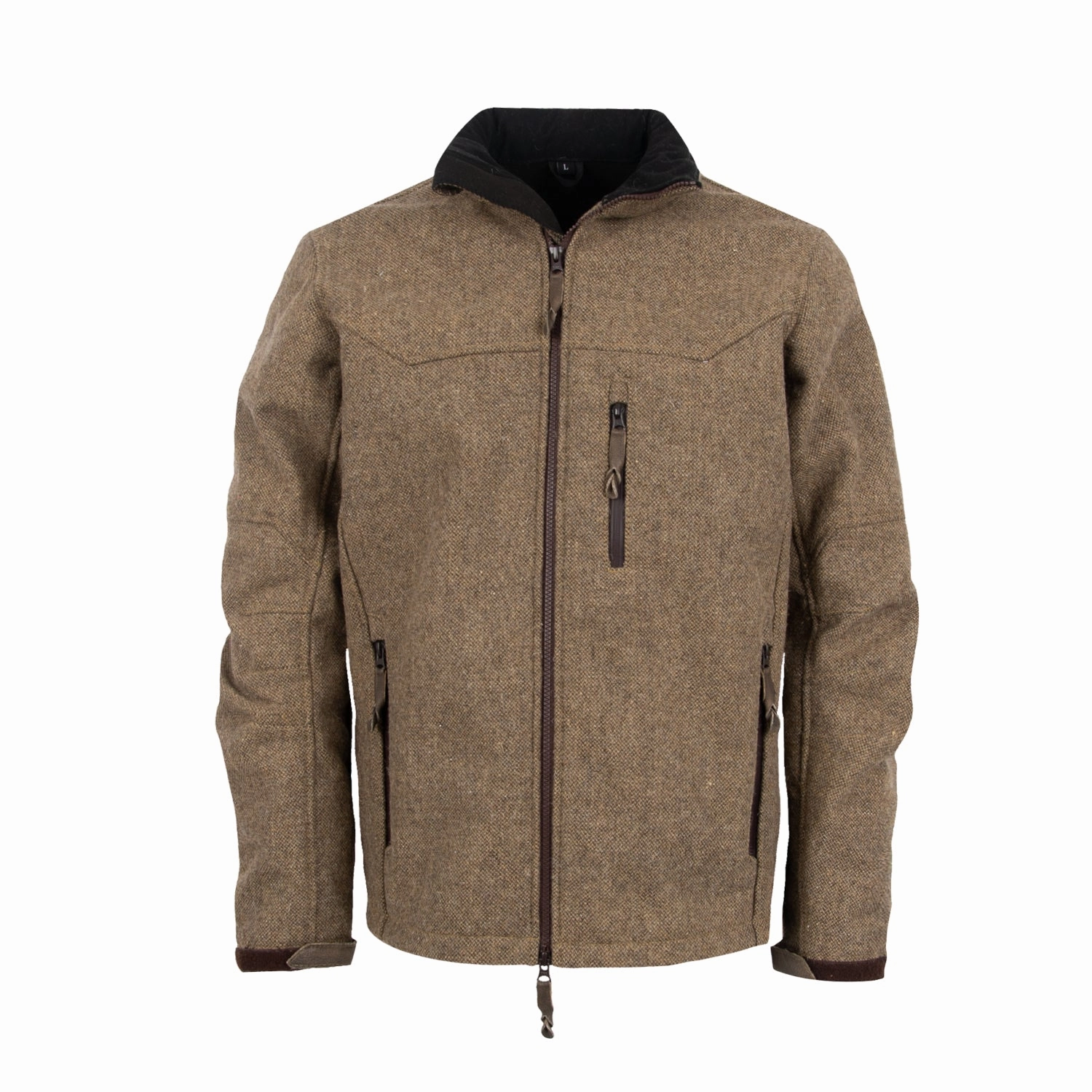 STS Ranchwear Mens Stone Tan Tweed Wool Blend Softshell Jacket Buttery Soft Handfeel