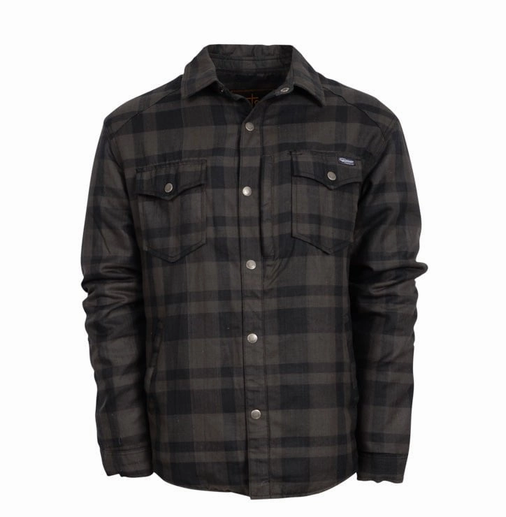 Stretch Fabric Outdoor Gear STS Ranchwear Mens Trapper Gray/Navy Plaid 100% Polyester L/S Shirt