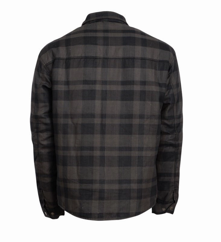 STS Ranchwear Mens Trapper Gray/Navy Plaid 100% Polyester L/S Shirt high-low hem