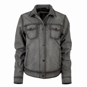 STS Ranchwear Womens Brumby Enzyme Gray 100% Cotton Softshell Jacket Advanced Layering System Anti Pilling Surface Treatment