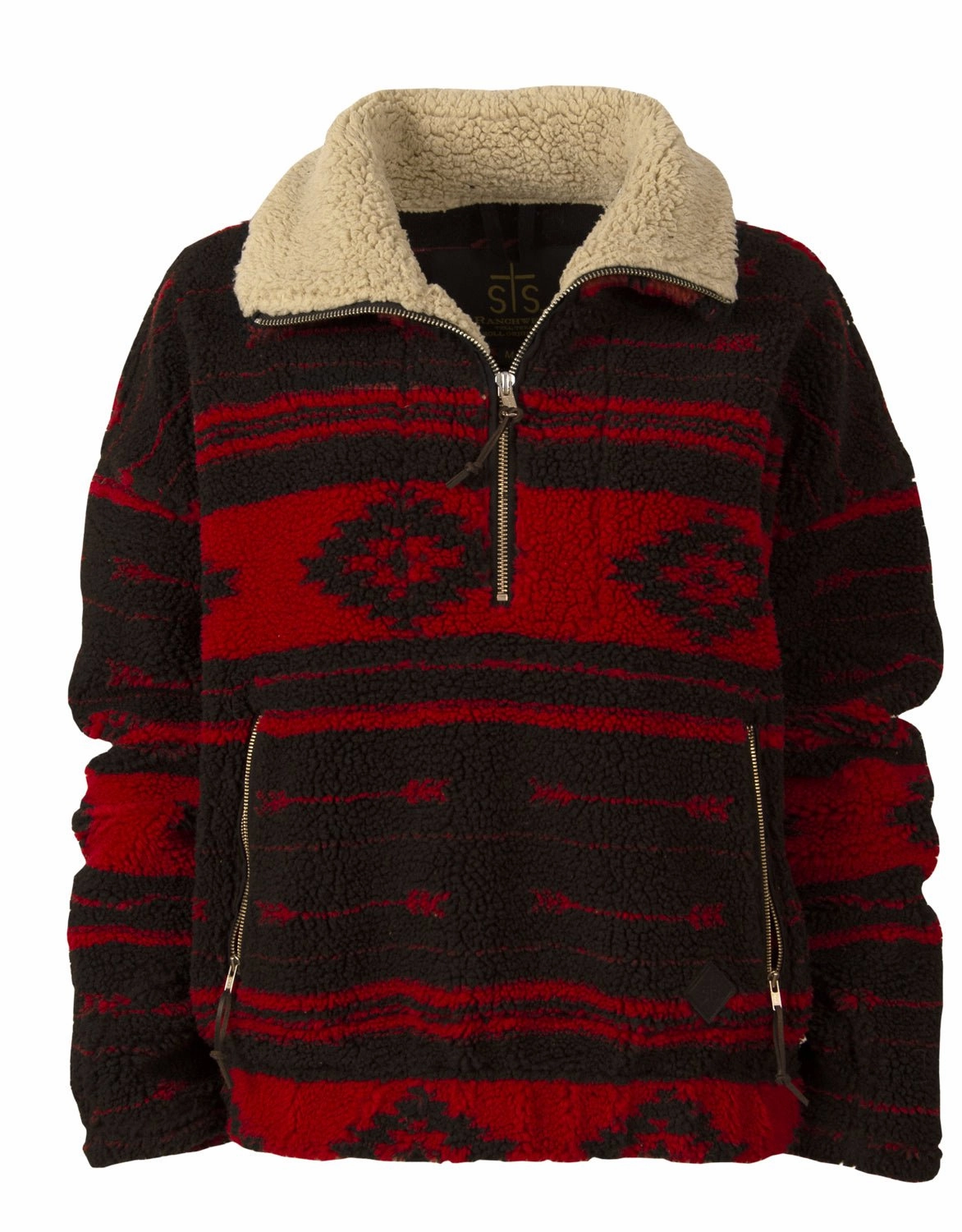 STS Ranchwear Womens Roxie Red/Black 100% Polyester Fleece Jacket Nylon Cover Thermal Insulated Jacket