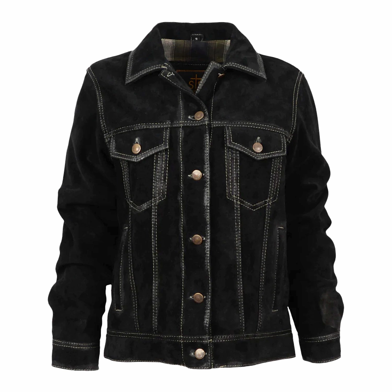 Cool Season STS Ranchwear Womens Scout Black Suede Leather Jacket